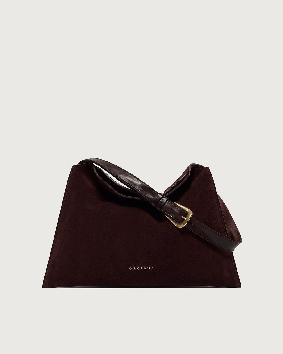 Borsa Trinity Peach Oro Midi a spalla in suede e cuoio<BR/> B02231PEO BURGUNDY ORCIANI 