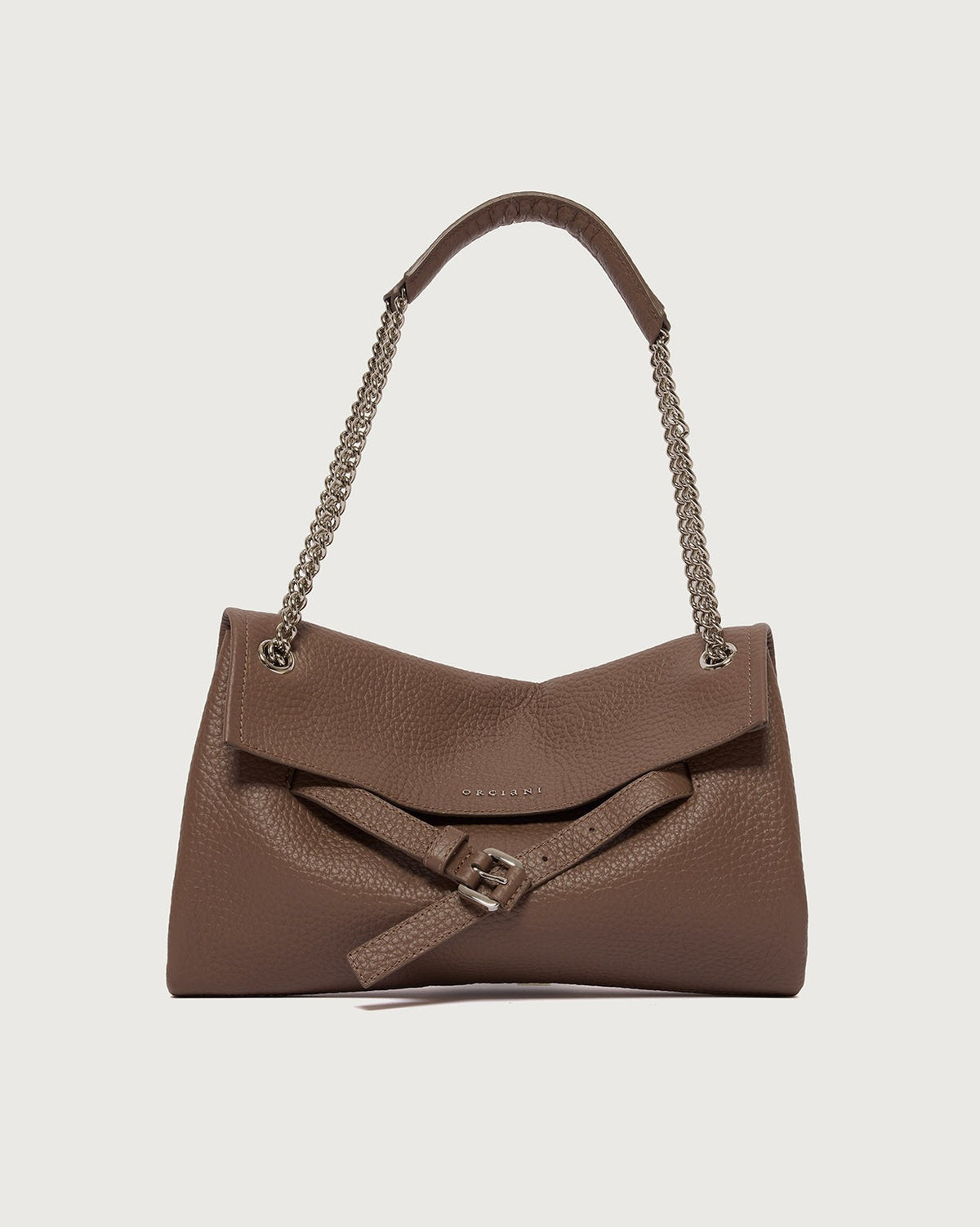 Borsa Venus Soft Small a spalla in pelle martellata<BR/> B02240SOF VISONE ORCIANI 