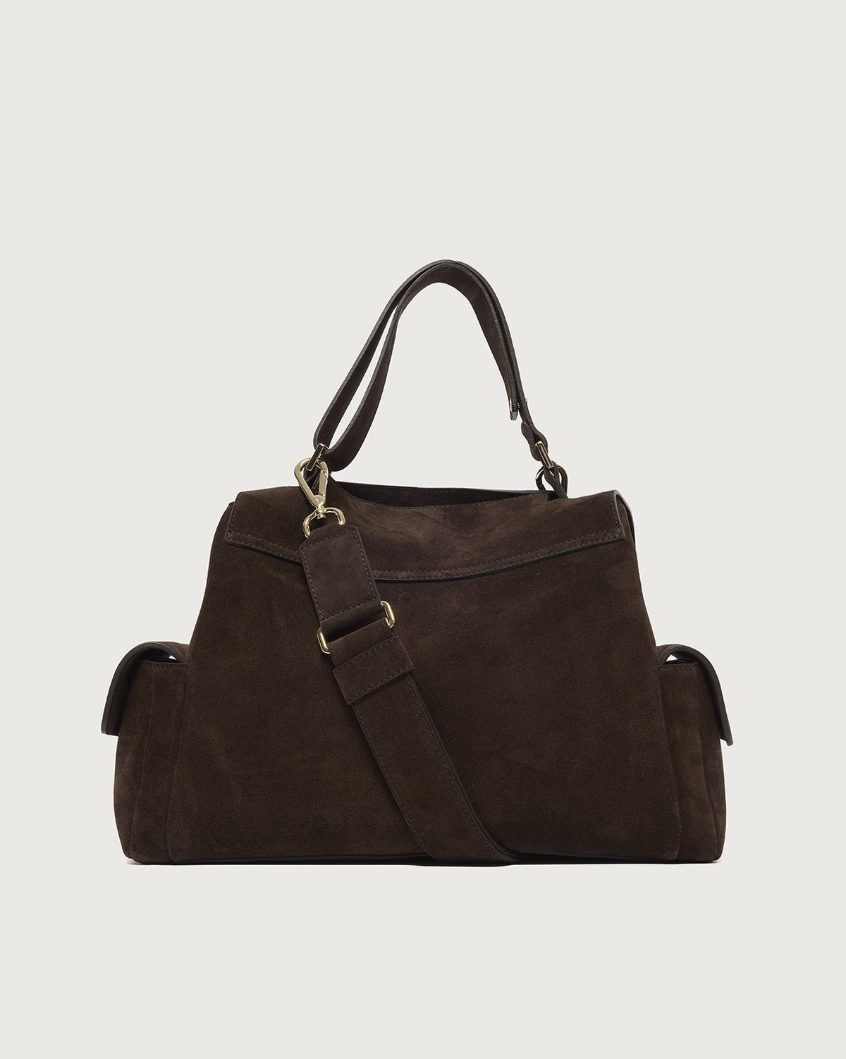 Borsa Sveva Peach Cargo Midi a spalla in suede<BR/> BP2006PEO MORO ORCIANI 