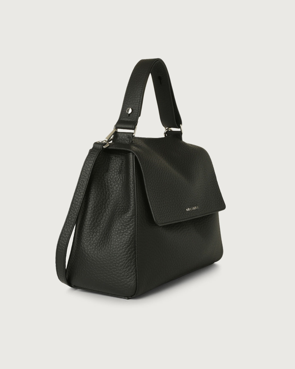 Borsa Sveva Soft Midi a spalla in pelle con tracolla<BR/> BT2006SOF NERO ORCIANI 