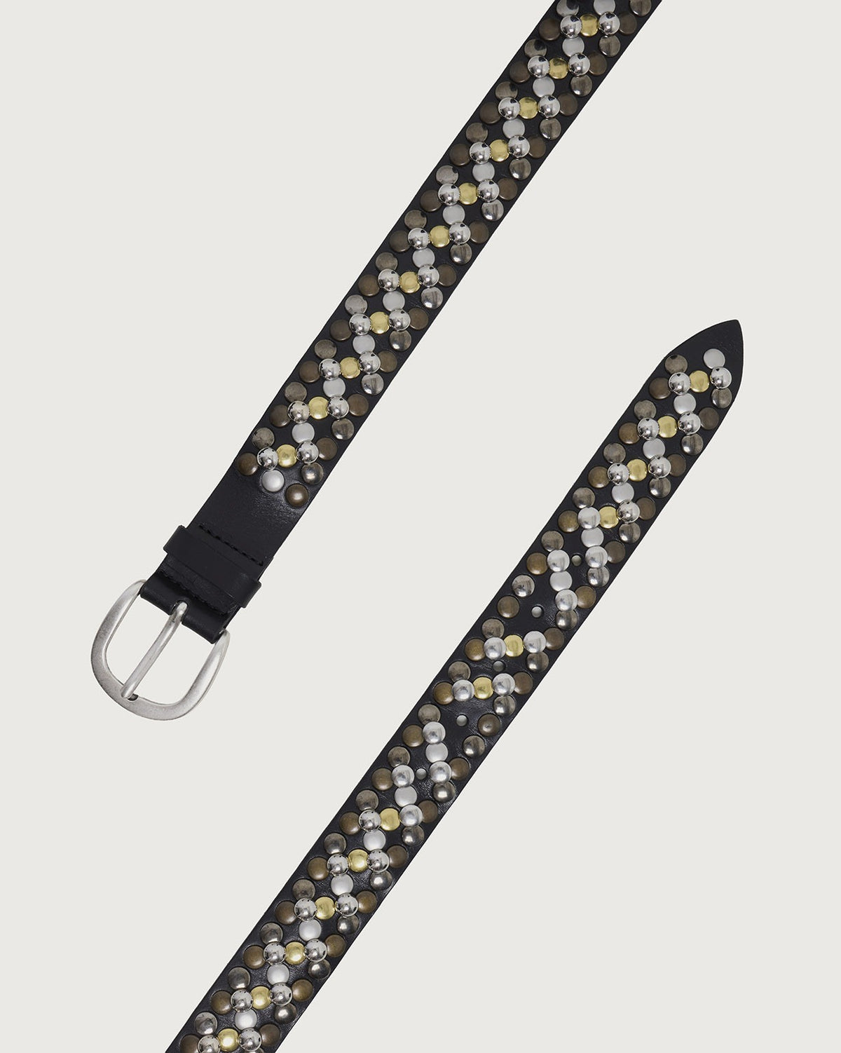 Cintura Bull Soft in cuoio con borchie 3,5 cm<BR/> D10513BUS NERO ORCIANI 