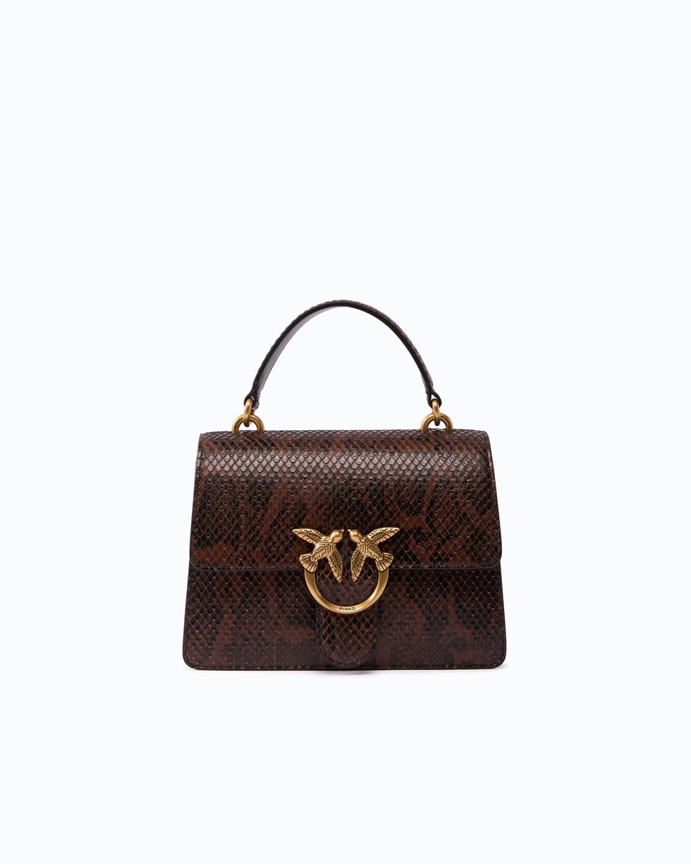 PINKO Borsa a mano Mini Love Bag One Top Handle Light in pelle con stampa pitone 100071A3E5 M16Q PINKO 
