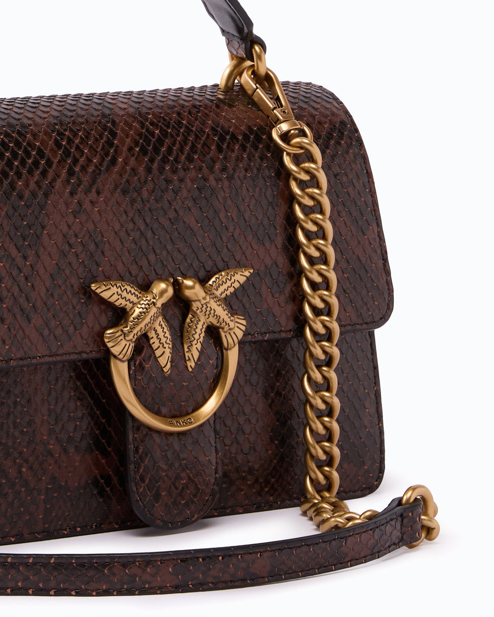 PINKO Borsa a mano Mini Love Bag One Top Handle Light in pelle con stampa pitone 100071A3E5 M16Q PINKO 