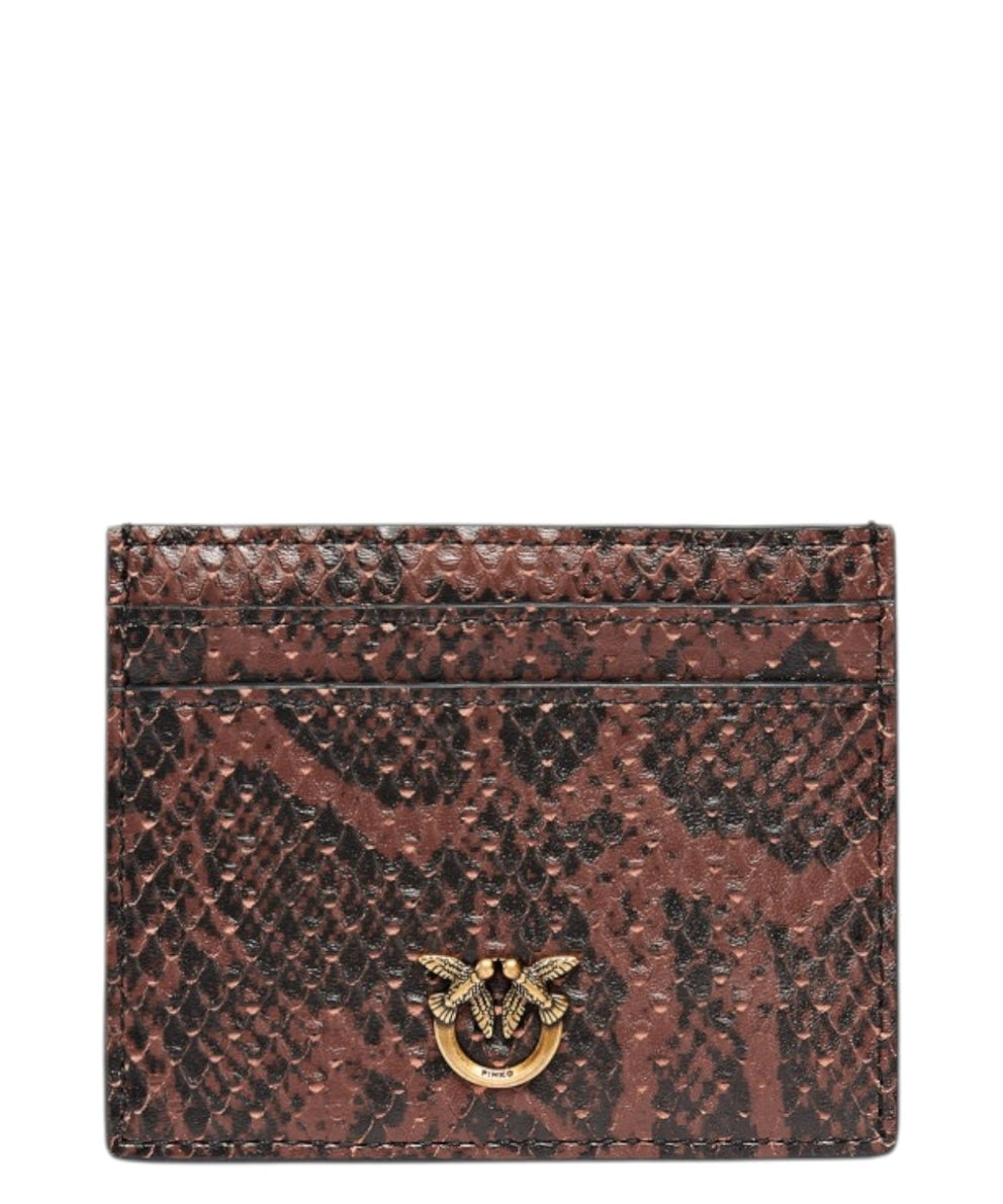PINKO<BR/>Portacarte Pinko in Pelle Pitonata 103762A3E5 M16Q PINKO 
