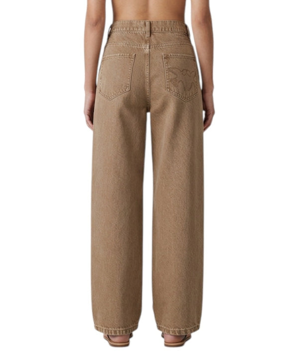 Pantaloni Pinko Egg Fit in Denim con Applicazioni 103857A3JM C88 PINKO 