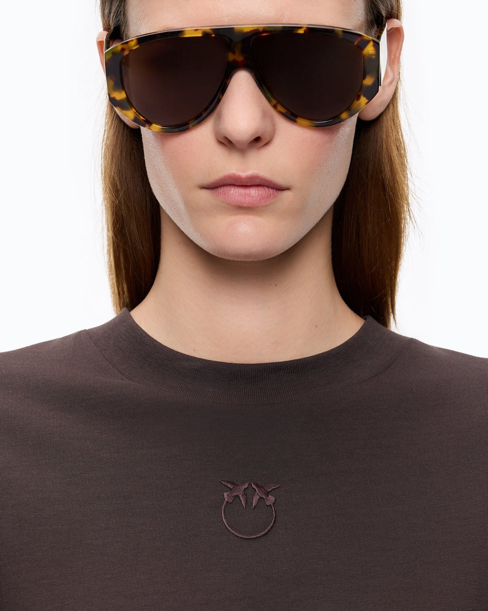 PINKO T-shirt con maniche ampie e logo Love Birds 104604A3HM L72 PINKO 