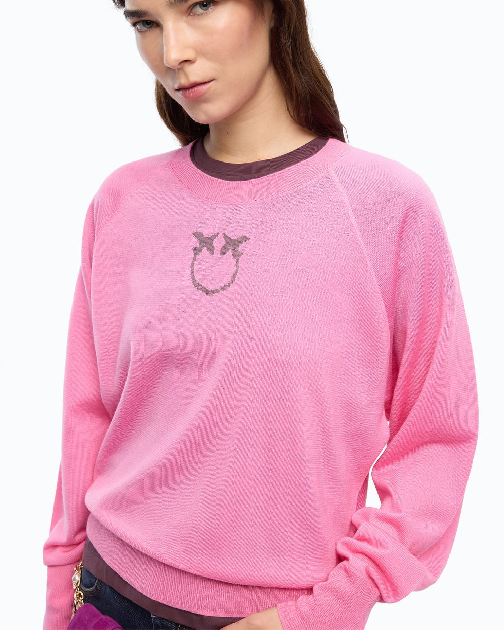 Maglia con logo Love Birds lanzarote 105417A18M O00 PINKO 