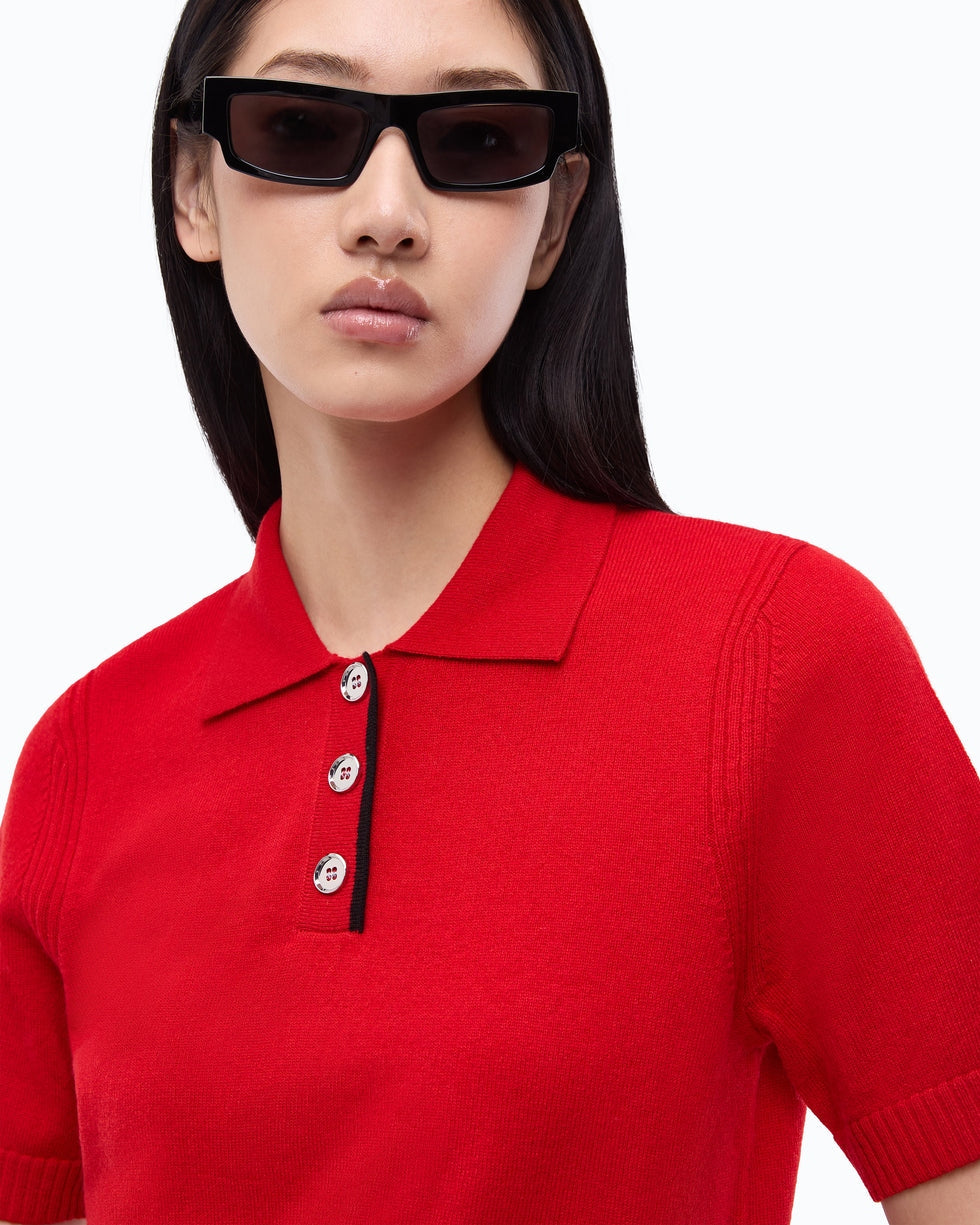 Polo cropped in lana e cashmere gorgona 105450A3G1 R66 PINKO 