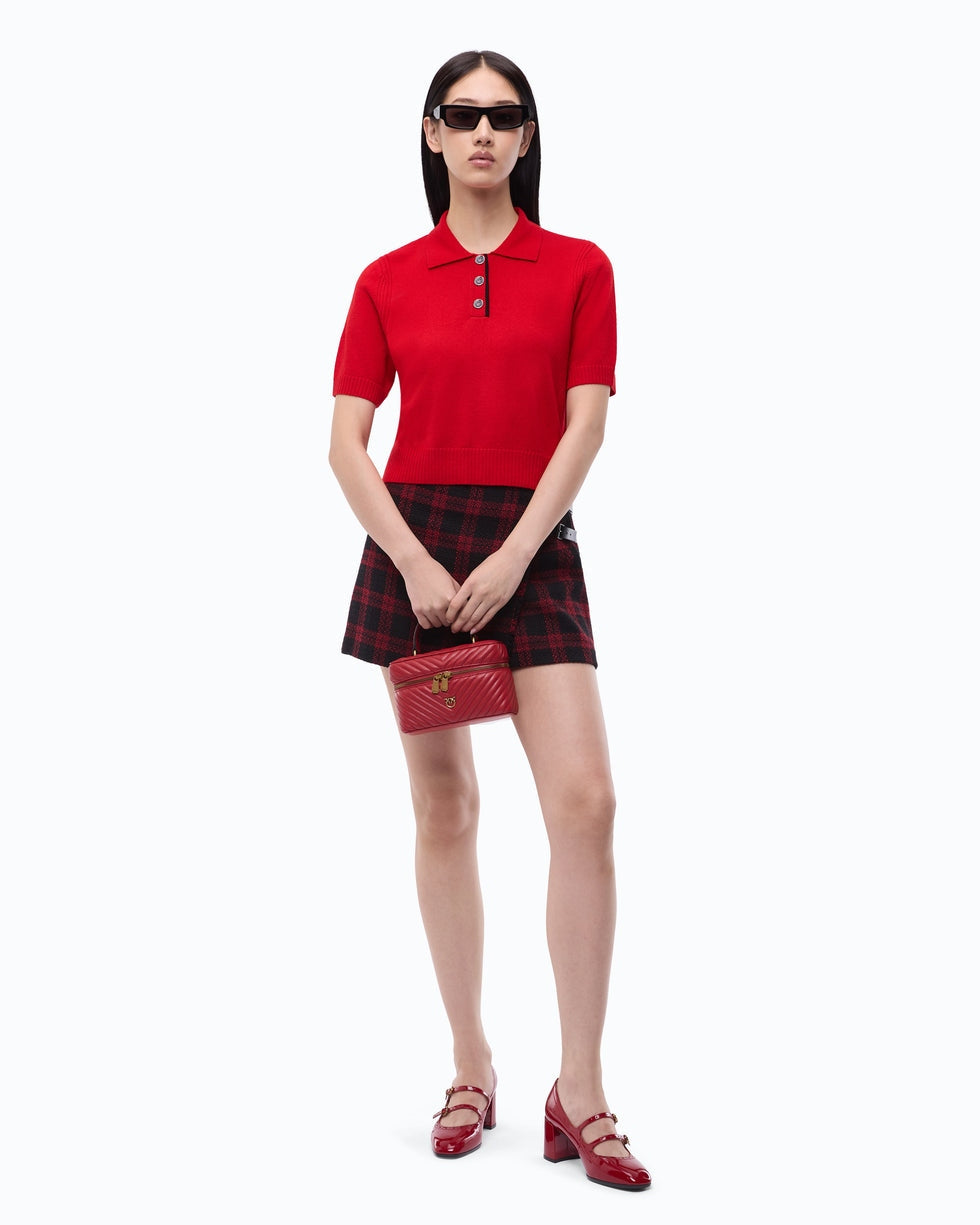 Polo cropped in lana e cashmere gorgona 105450A3G1 R66 PINKO 