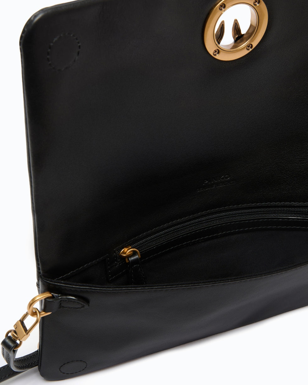 Pochette a tracolla media Love Bag Click Soft Horizontal in pelle 106022A0QO Z99Q PINKO 