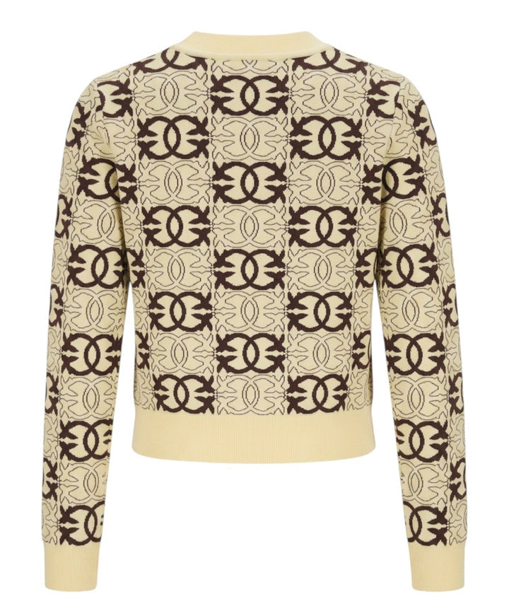 PINKO maglia cropped con logo jacquard "Love Birds". 106041A2YD CL1 PINKO 
