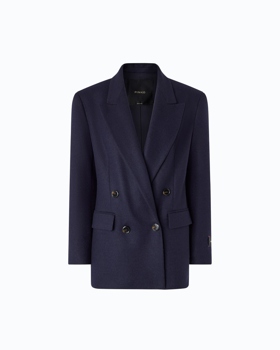 Blazer doppiopetto in flanella di jersey 106099A3Q5 F92 PINKO 