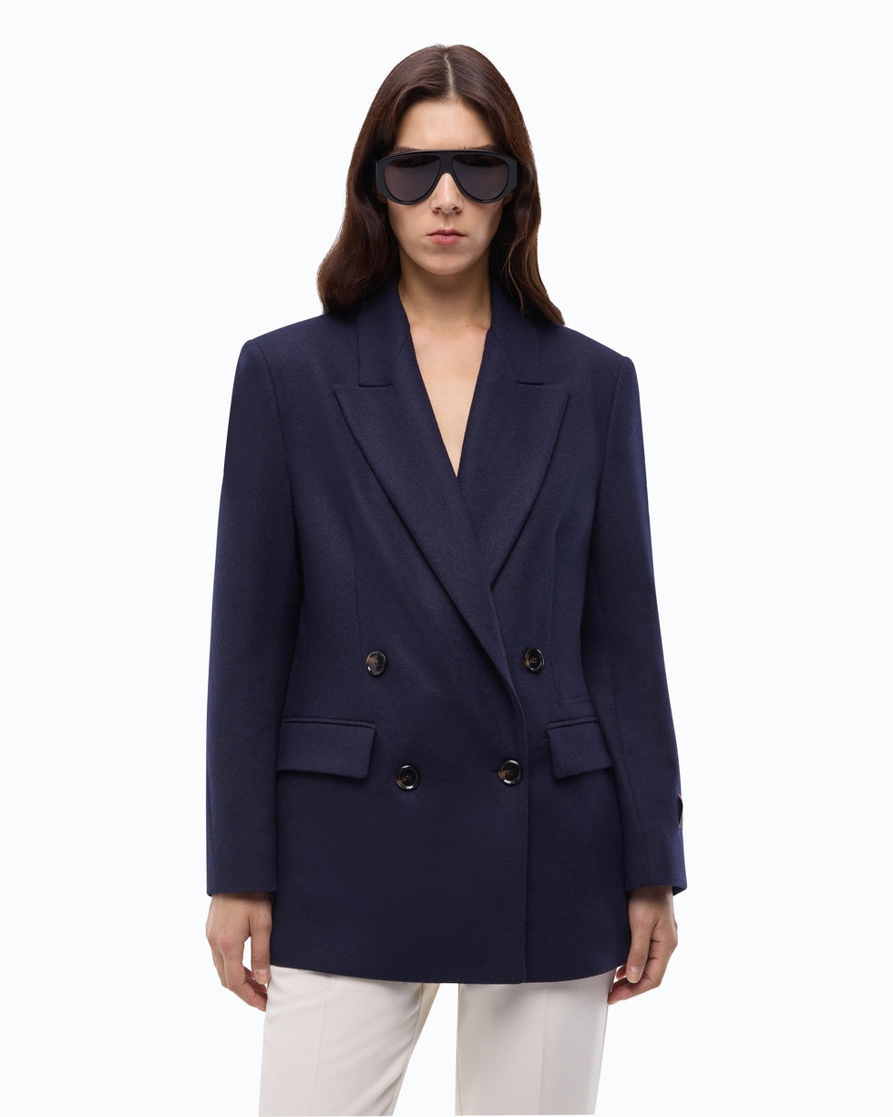 Blazer doppiopetto in flanella di jersey 106099A3Q5 F92 PINKO 