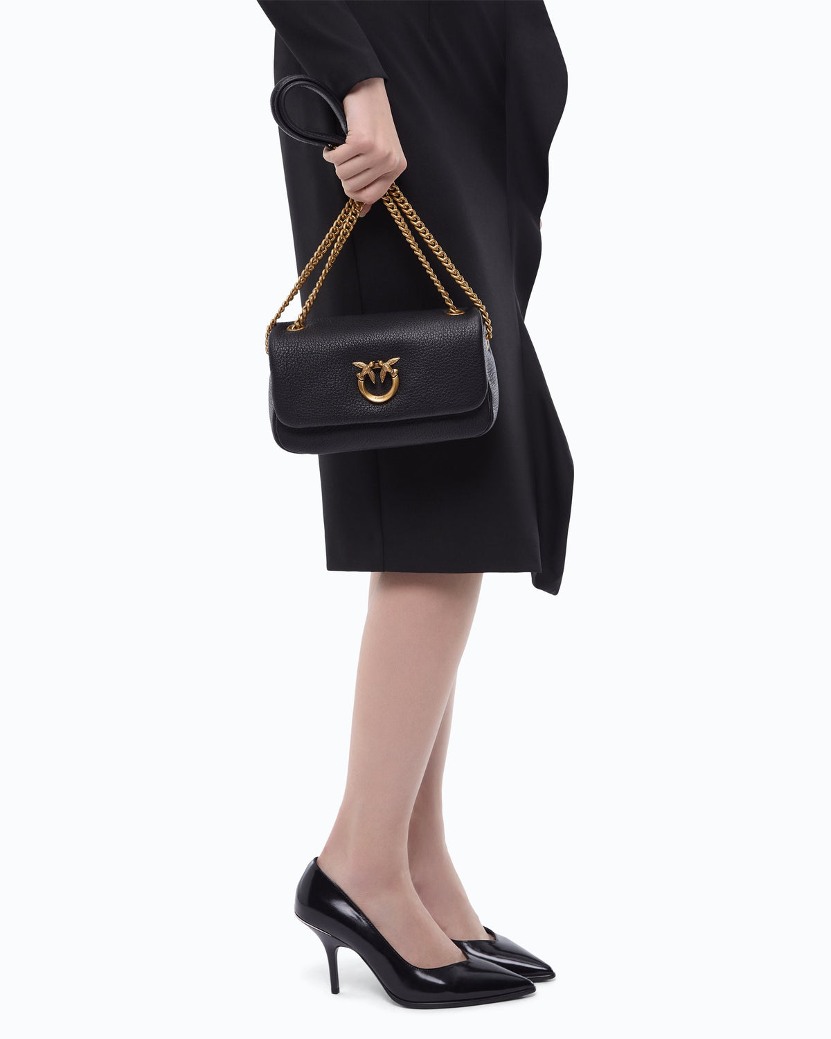 Borsa a tracolla Mini Love Bag Click Soft Horizontal in pelle fiore 107038A3CX Z99Q PINKO 