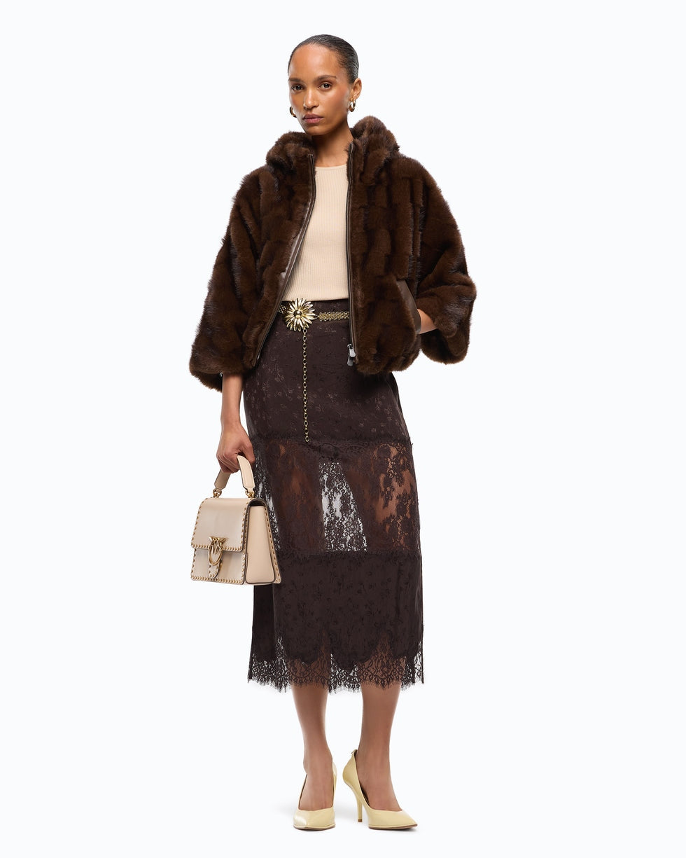 PINKO Giacca blouson effetto pelliccia con cappuccio<BR/> 107054A3C5 M11 PINKO 