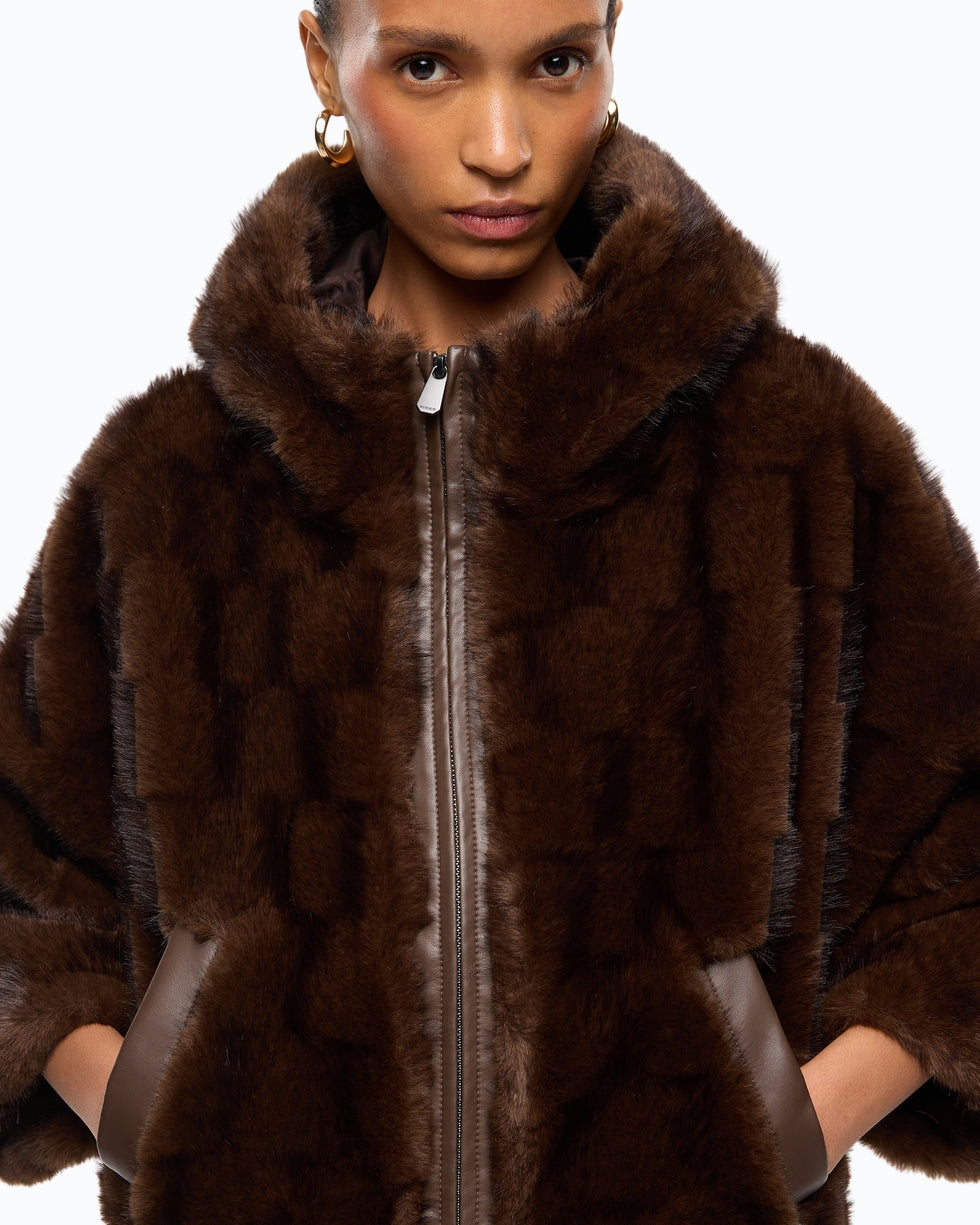 PINKO Giacca blouson effetto pelliccia con cappuccio<BR/> 107054A3C5 M11 PINKO 