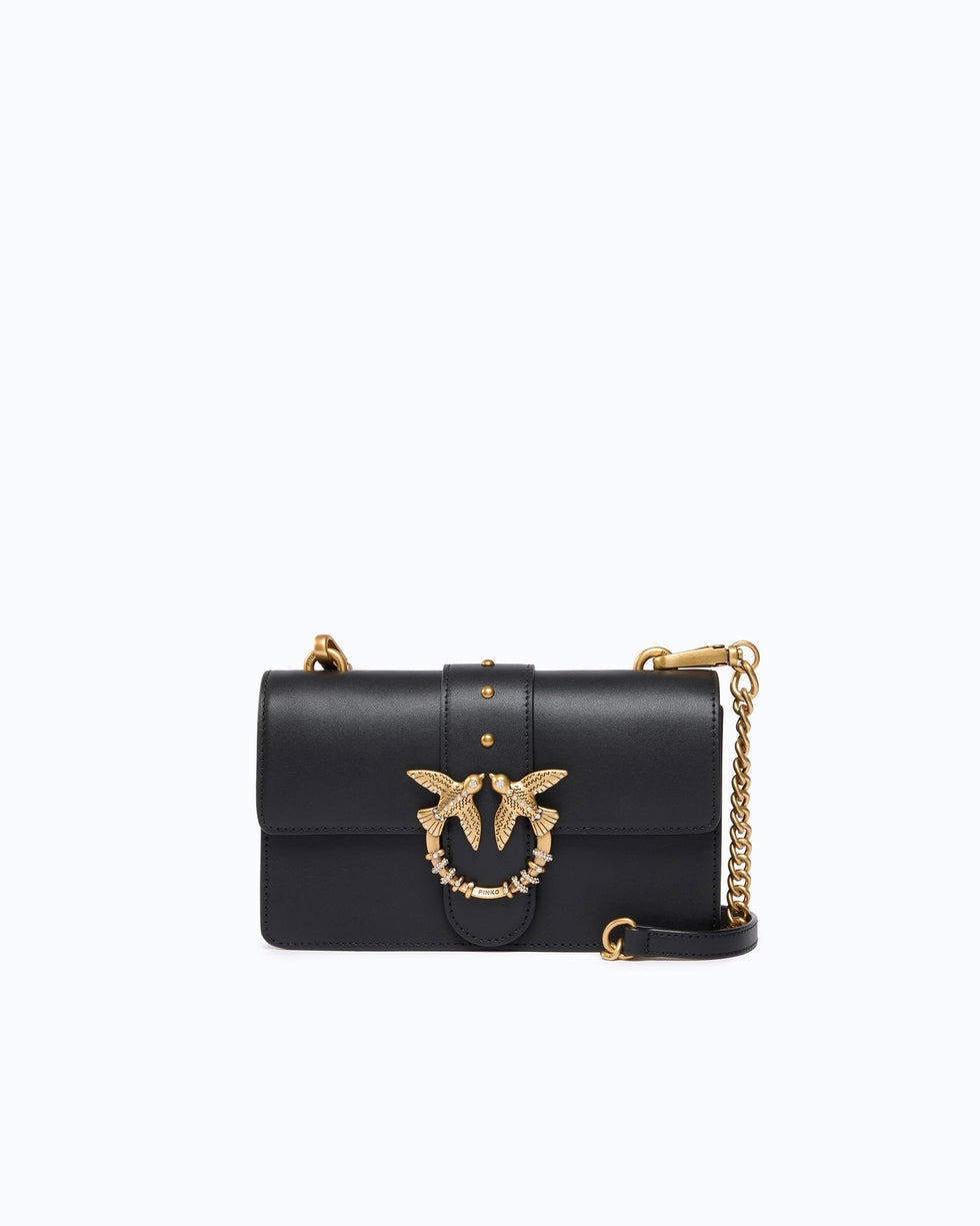 Borsa a tracolla Mini Love Bag One in pelle con fibbia gioiello 107071A0F1 Z99Q PINKO 