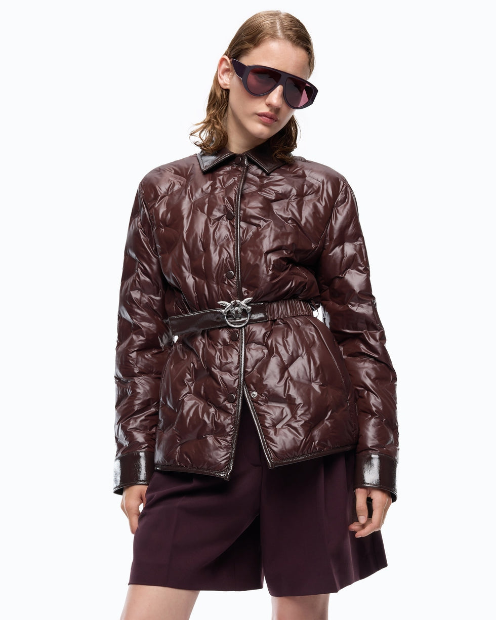 PINKO Giacca camicia imbottita in tela semilucida<BR/> 107163A3FI L72 PINKO 