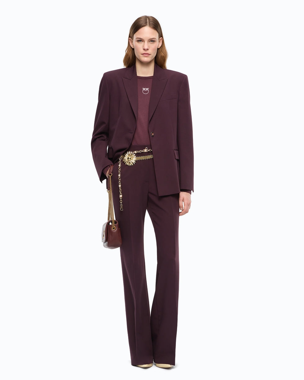Pantaloni a palazzo tinta unita petalo 107214A18E RR7 PINKO 