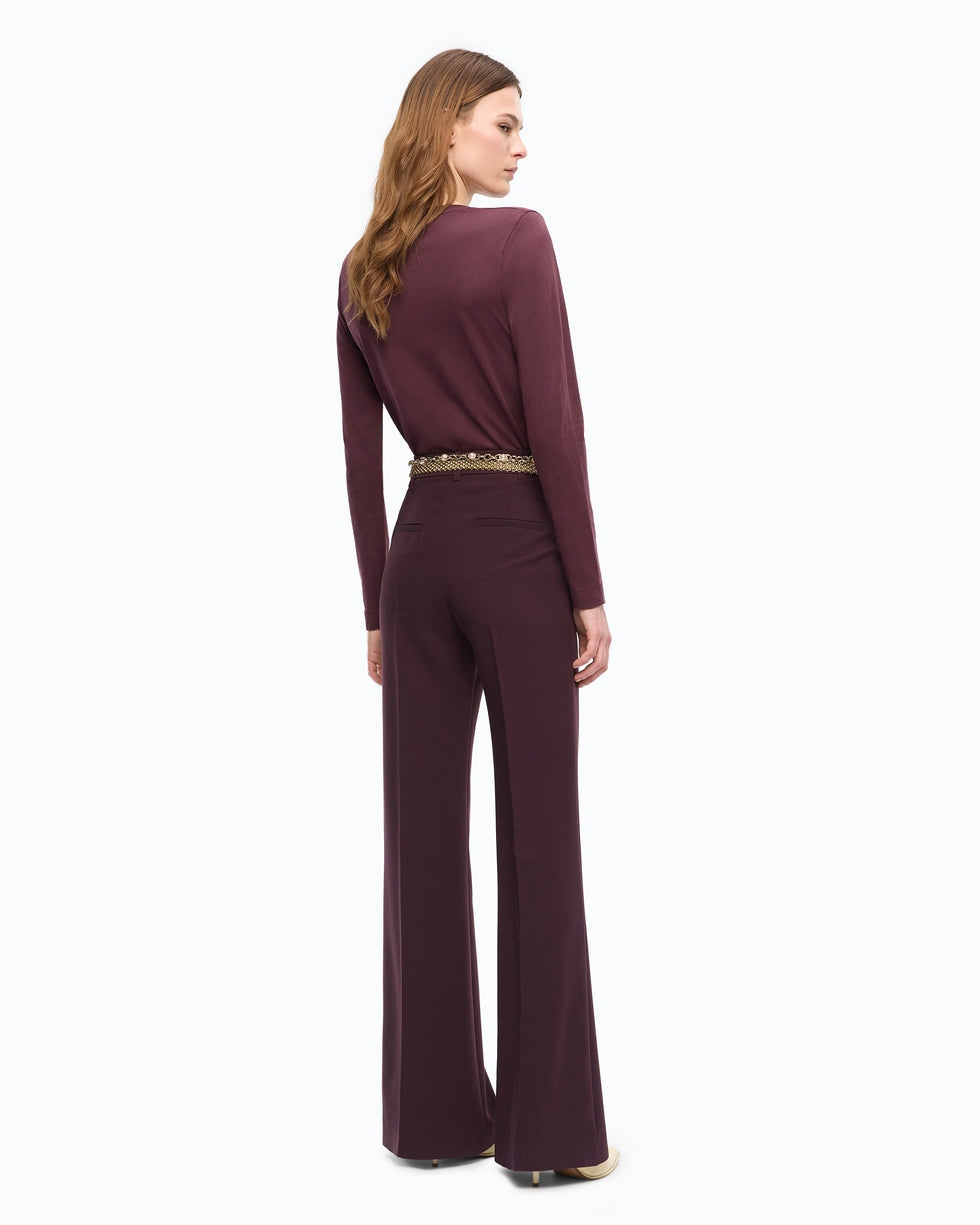 Pantaloni a palazzo tinta unita petalo 107214A18E RR7 PINKO 
