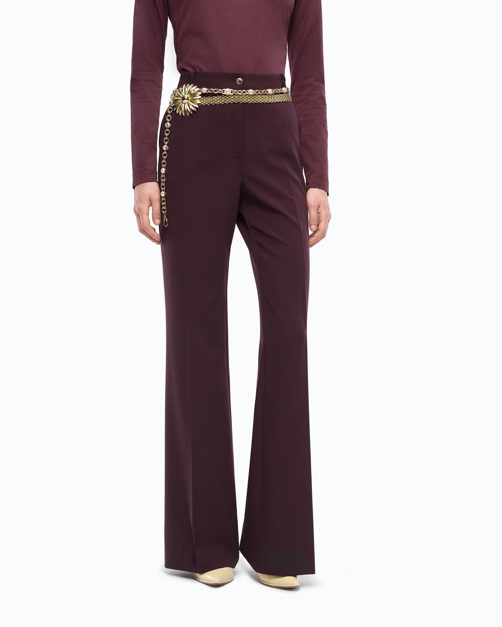 Pantaloni a palazzo tinta unita petalo 107214A18E RR7 PINKO 