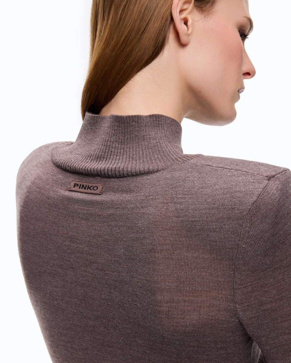 Abito lungo dolcevita in lana merino Londra 107247A3FY I66 PINKO 