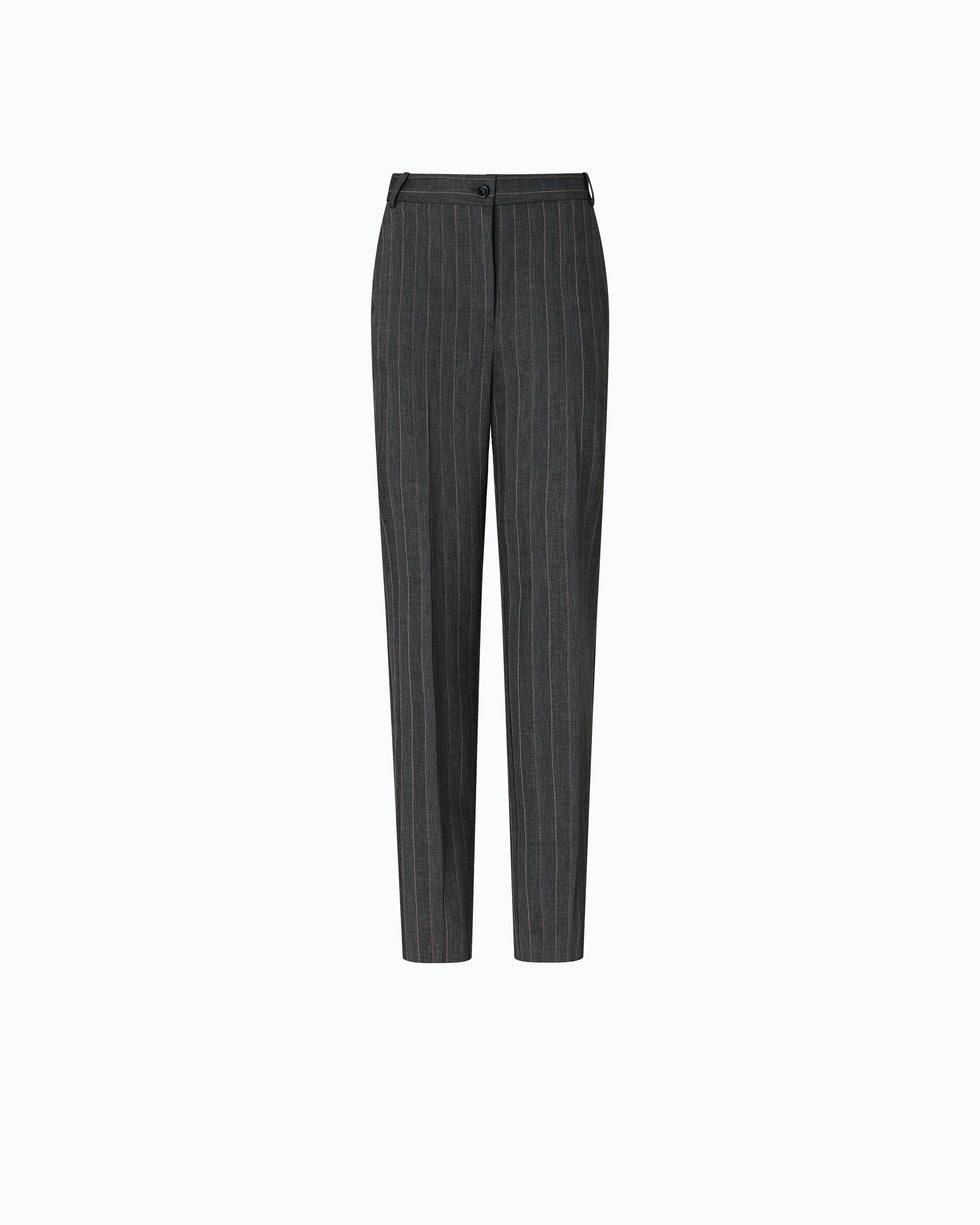 Pantaloni a sigaretta gessati in misto lana stretch pleione 107264A3FF IN4 PINKO 