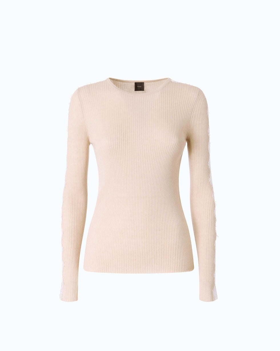 PINKO Maglia a costine con pizzo 107269A3I0 I20 PINKO 