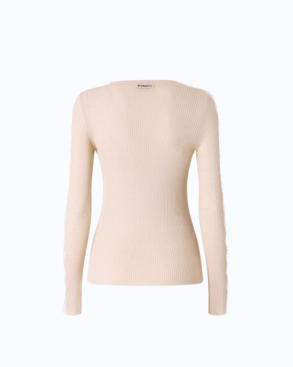 PINKO Maglia a costine con pizzo 107269A3I0 I20 PINKO 