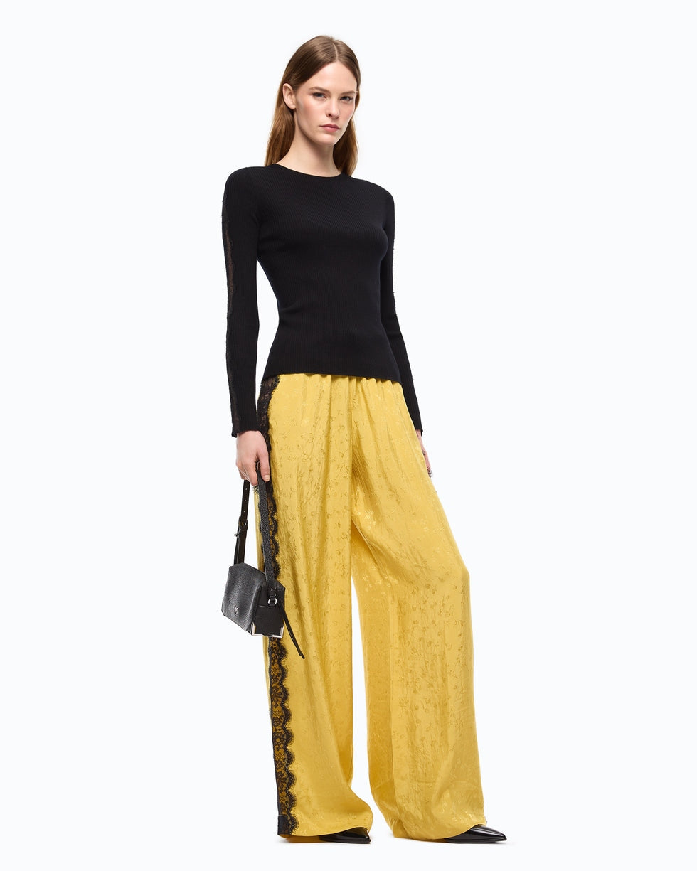 PINKO Maglia a costine con pizzo<BR/> 107269A3I0 Z99 PINKO 