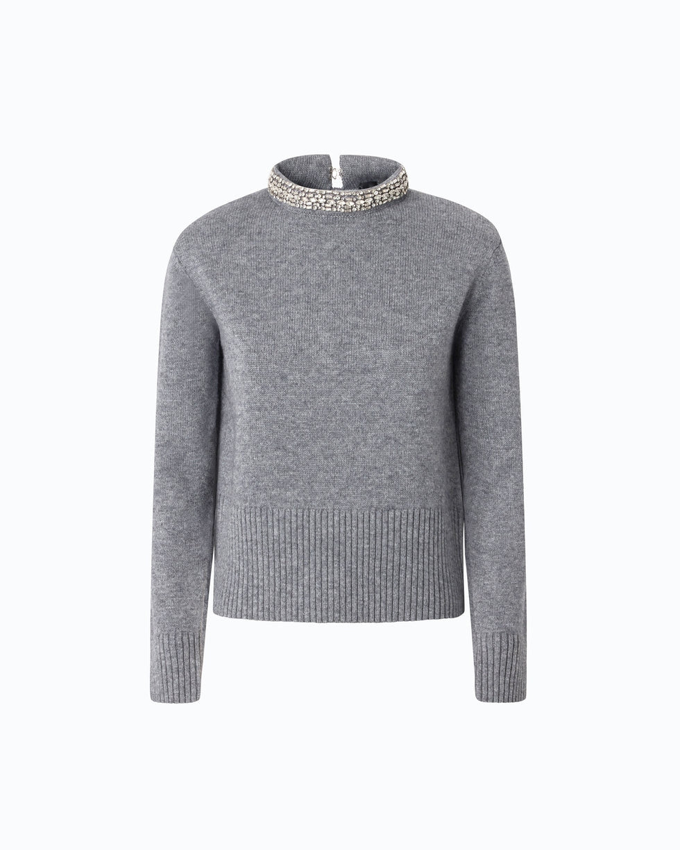 PINKO Maglia in misto lana con collo gioiello 107274A3GI II2 PINKO 