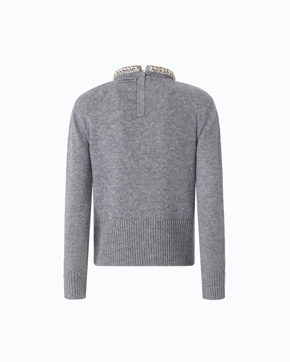 PINKO Maglia in misto lana con collo gioiello 107274A3GI II2 PINKO 