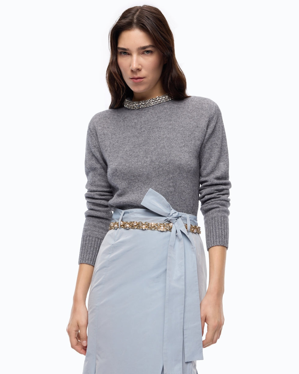 PINKO Maglia in misto lana con collo gioiello 107274A3GI II2 PINKO 