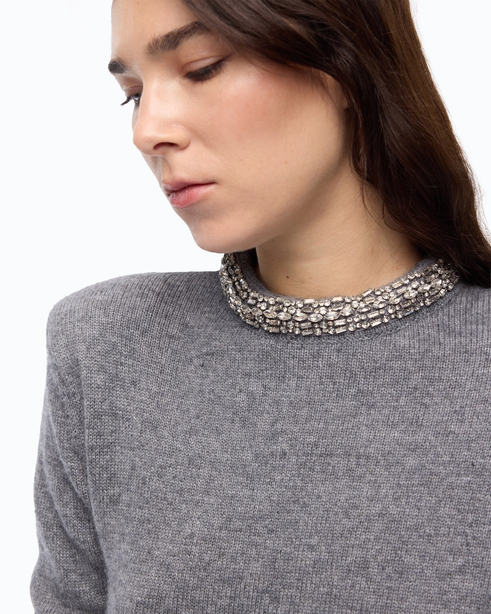 PINKO Maglia in misto lana con collo gioiello 107274A3GI II2 PINKO 
