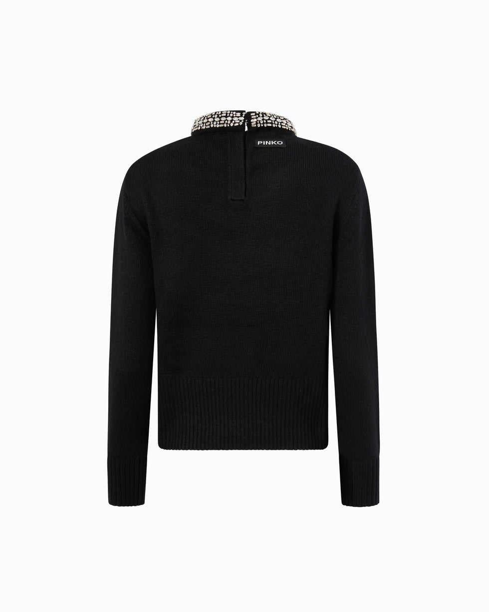 PINKO Maglia in misto lana con collo gioiello 107274A3GI Z99 PINKO 