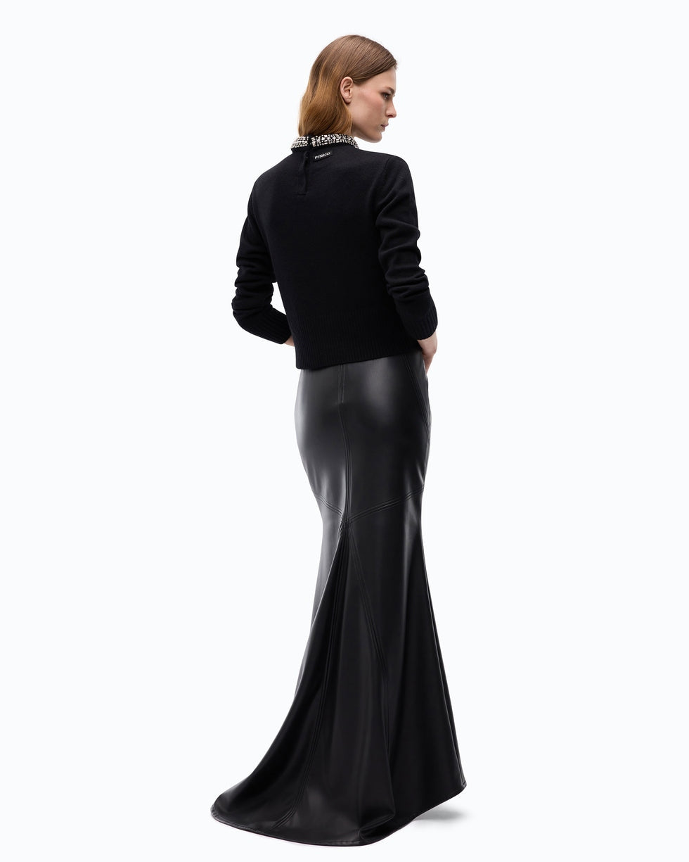 PINKO Maglia in misto lana con collo gioiello 107274A3GI Z99 PINKO 