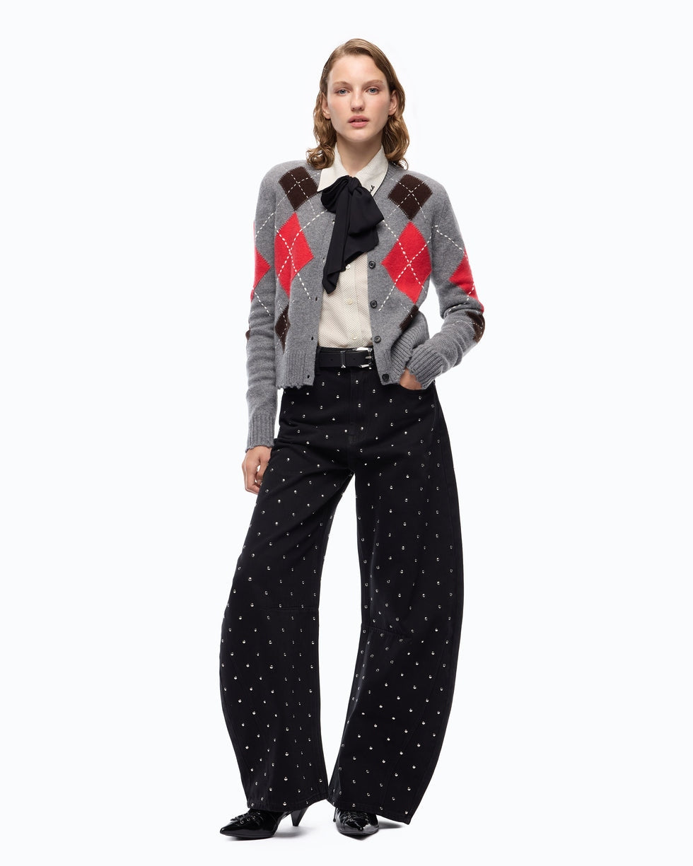 PINKO Cardigan girocollo in lana e cashmere a rombi<BR/> 107284A3IE IL1 PINKO 