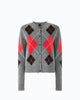 Cardigan girocollo in lana e cashmere a rombi cardiff