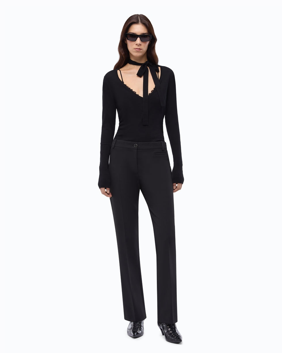 Pantaloni con piega stirata protea 107415A3DA Z99 PINKO 