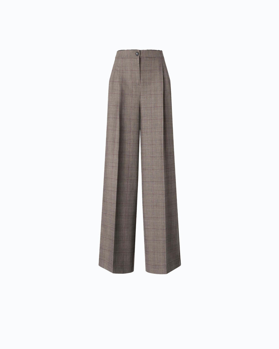Pantaloni ampi a quadri plumeria 107476A3FF CYZ PINKO 