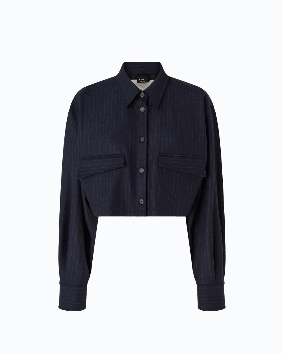 Camicia cropped gessata taurasi 107707A3MC EI1 PINKO 
