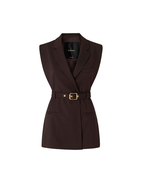 GIACCA GILET APERTA AI LATI CON CINTURA NARAQUS PINKO 107727A3MS M04 PINKO 