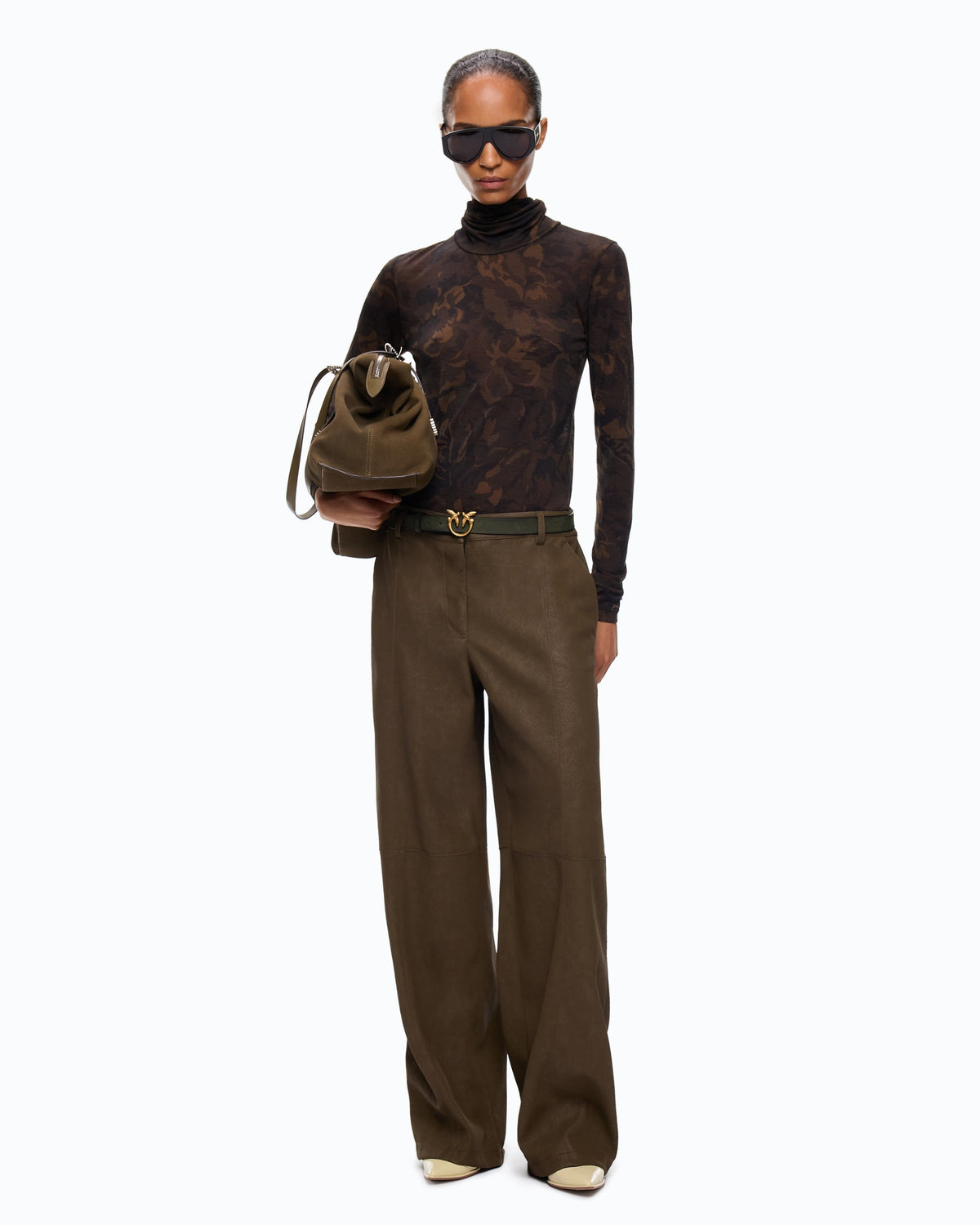 Dolcevita con stampa camouflage floreale brendola 107735A3MT SD3 PINKO 