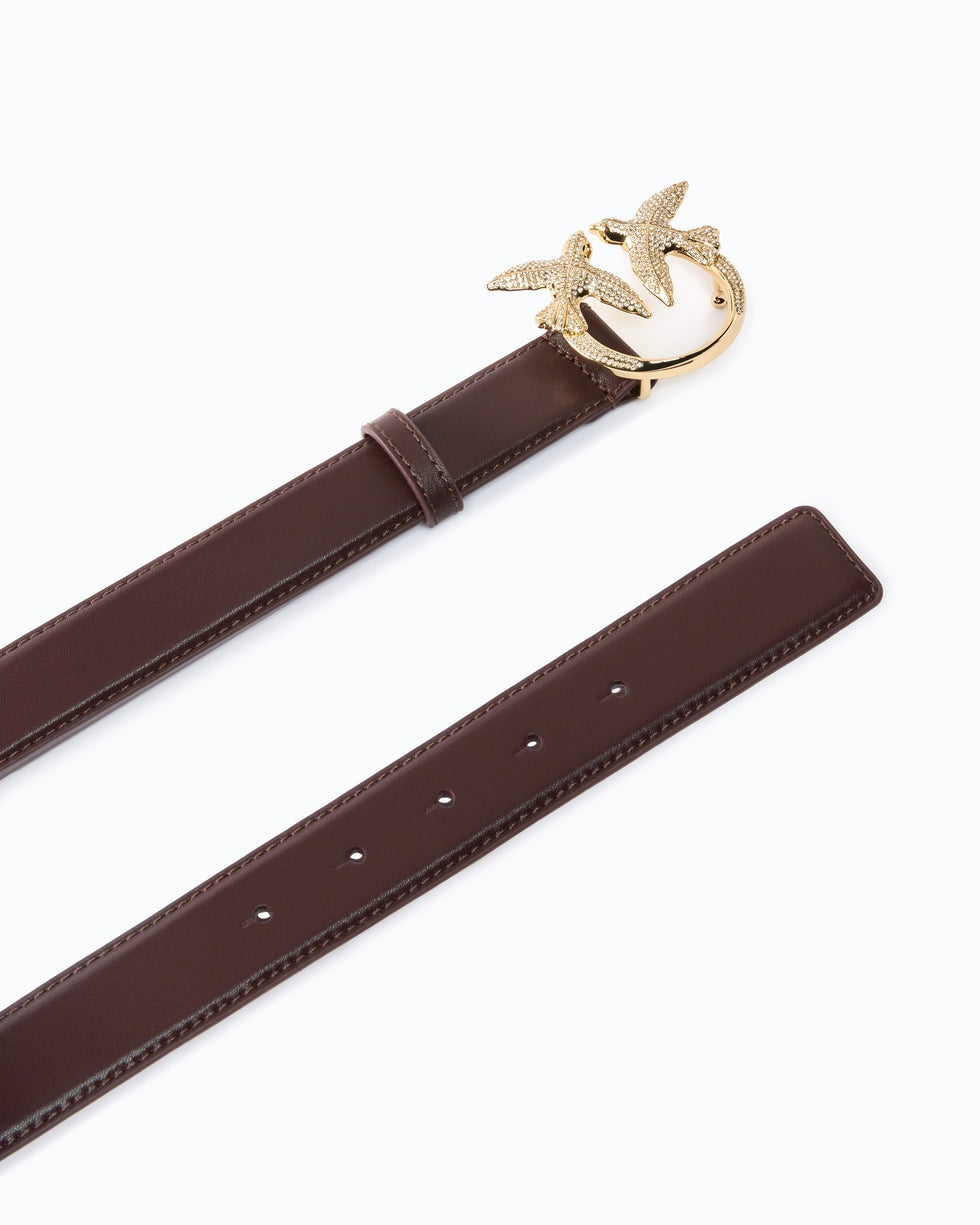 Cintura in pelle con fibbia Love Birds gioiello 2,5 cm 107758A0F1 W34Y PINKO 
