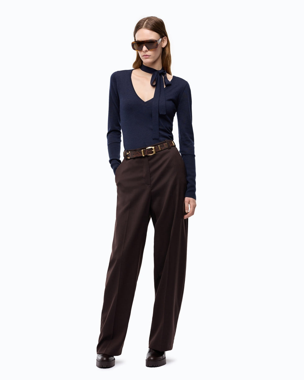 Maglia in lana con pizzo e fusciacca soffio 107775A3O1 G03 PINKO 