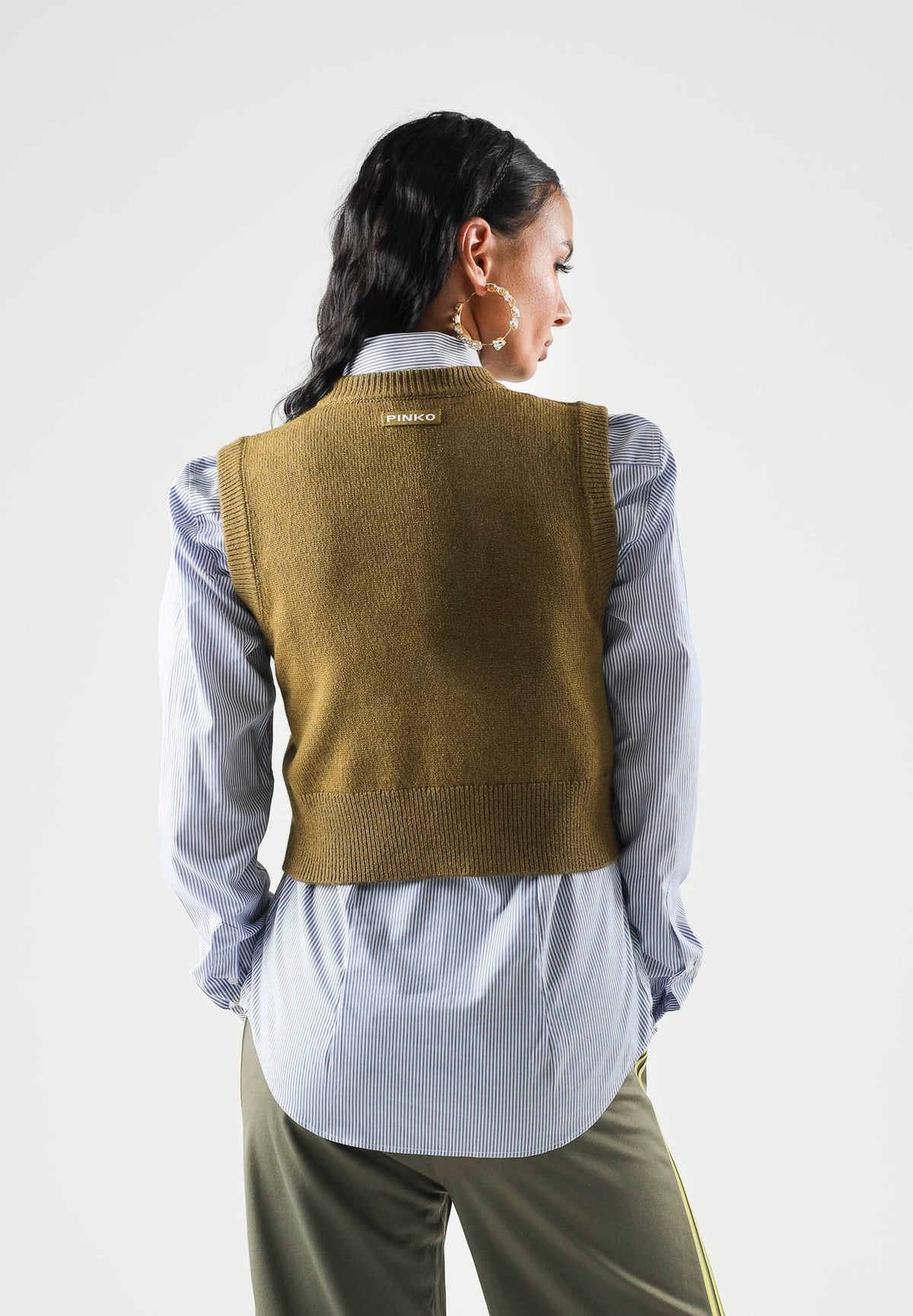 Gilet in cotone belato 107799A3OH V63 PINKO 