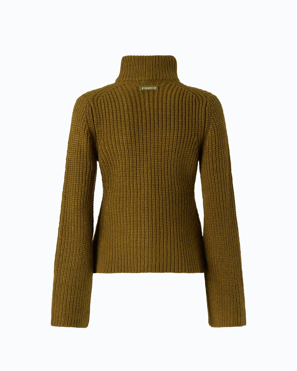 Cardigan a coste con tasche pispiglio 107802A3OH V63 PINKO 