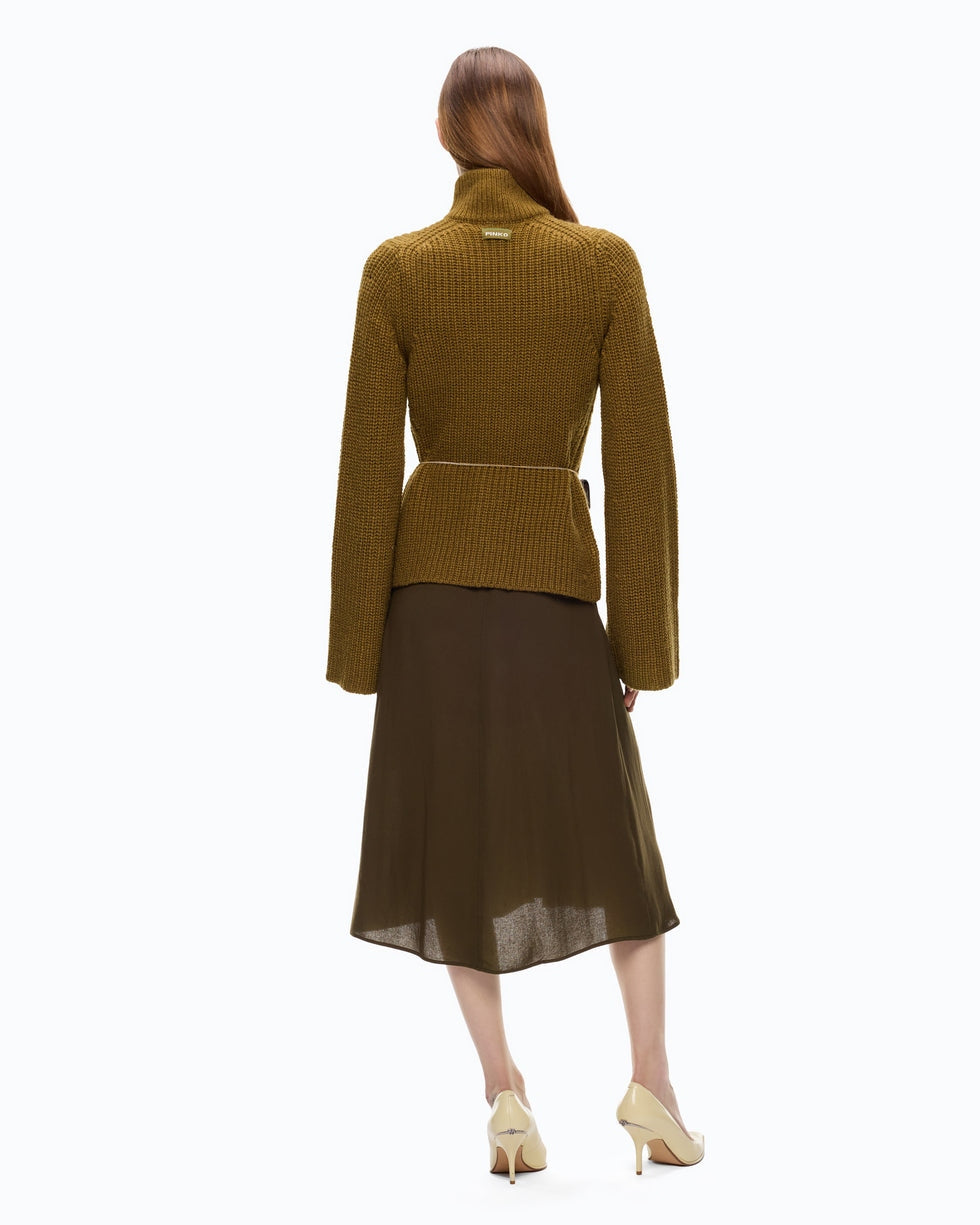 Cardigan a coste con tasche pispiglio 107802A3OH V63 PINKO 