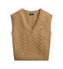Gilet in maglia di lana e cashmere a trecce