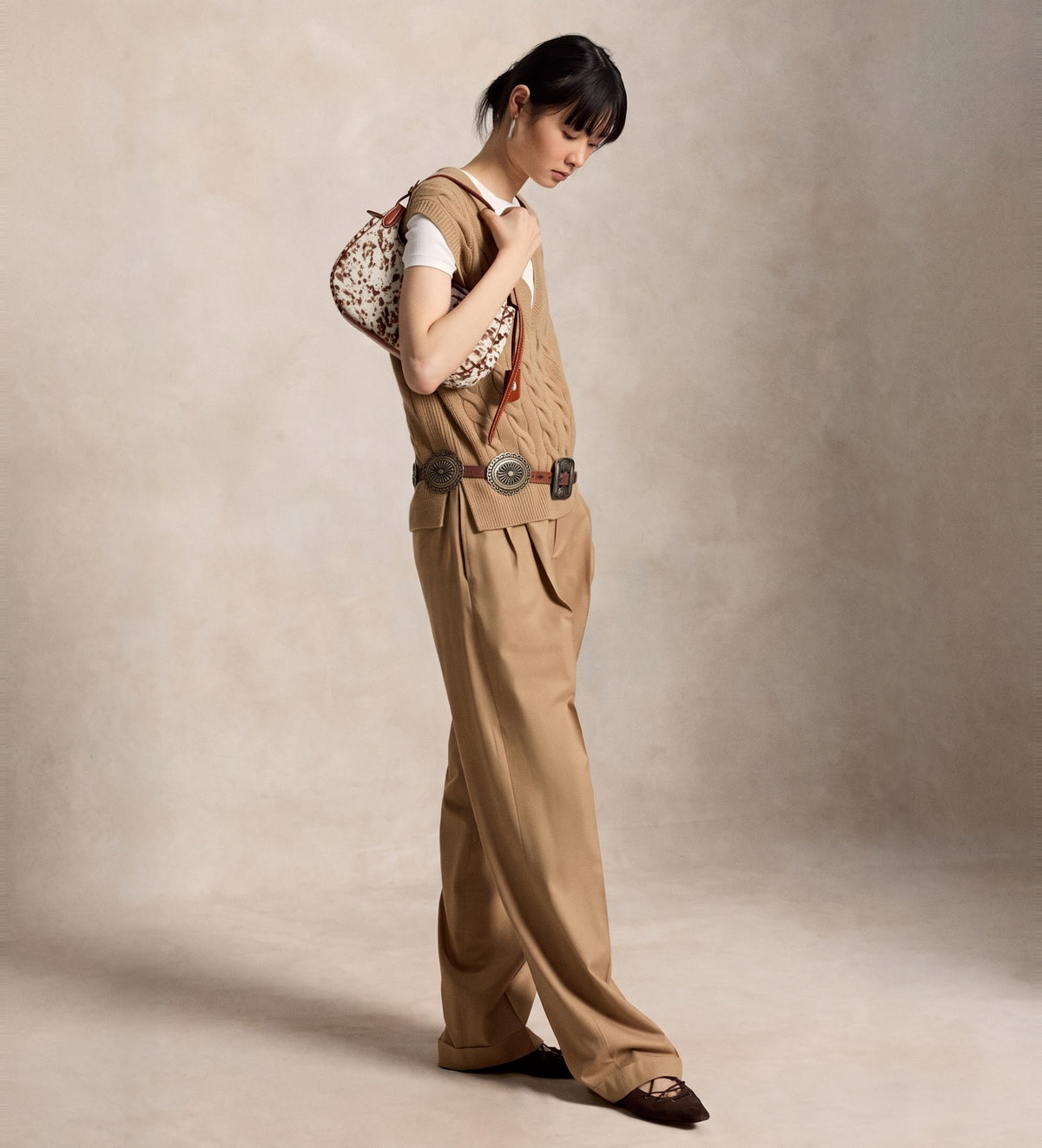 Gilet in maglia di lana e cashmere a trecce 211949994 001 RALPH LAUREN 